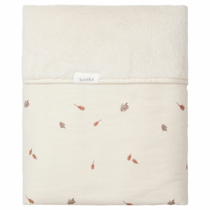 Couverture berceau teddy reversible Forest Treasur warm white 75X100 (Koeka)
