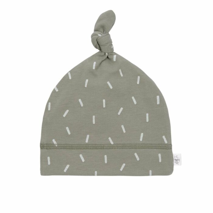 Bonnet Bébé - Coton Bio, Petits Traits Olive (Lassig)