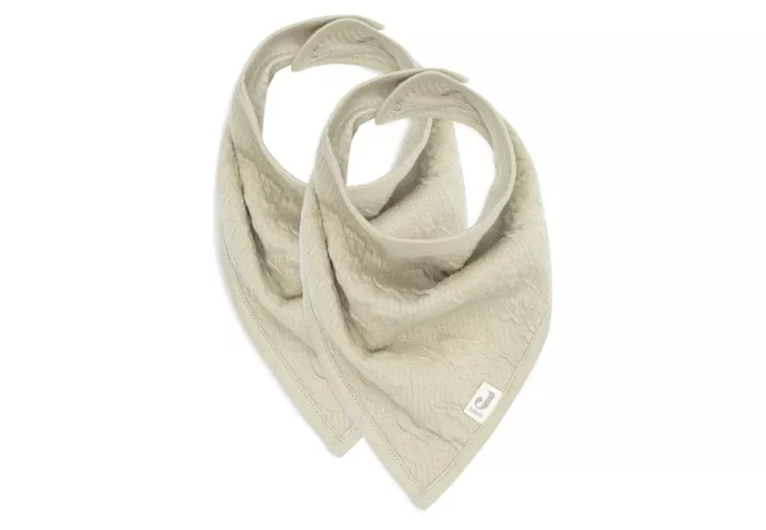 Bavoir Bandana Soft Waves - Olive Green - 2 Unités (Jollein)