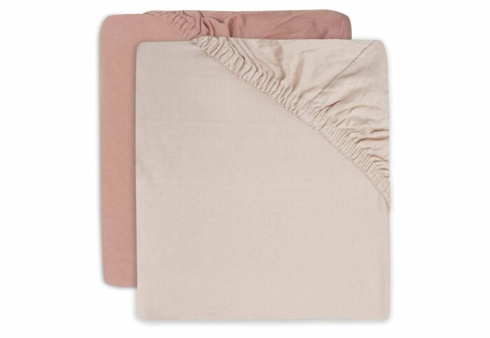 Drap-housse Jersey 60x120cm Pale Pink/Rosewood (2pack) (Jollein)