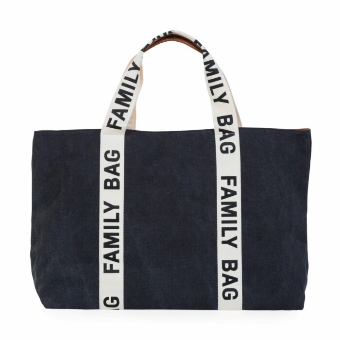 FAMILY BAG SAC A LANGER - SIGNATURE - CANVAS - NOIR (Childhome)