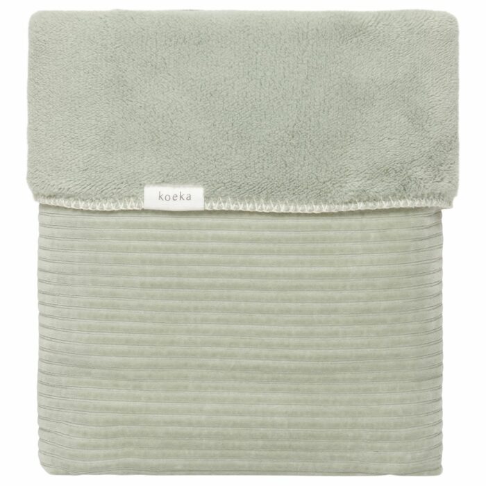 Couverture berceau teddy Vik shadow green 75x100 (Koeka)