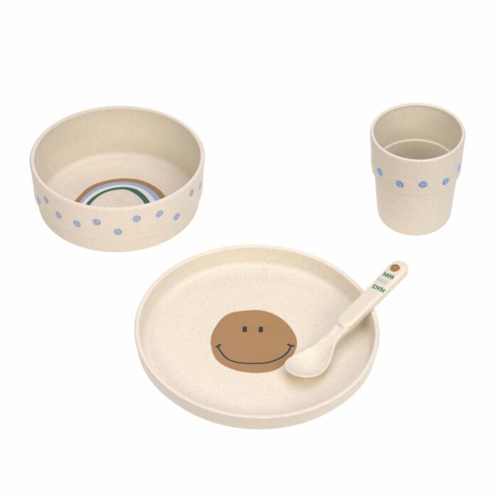COFFRET REPAS ENFANT- Happy Rascals Smile bleu ciel  (Lassig)