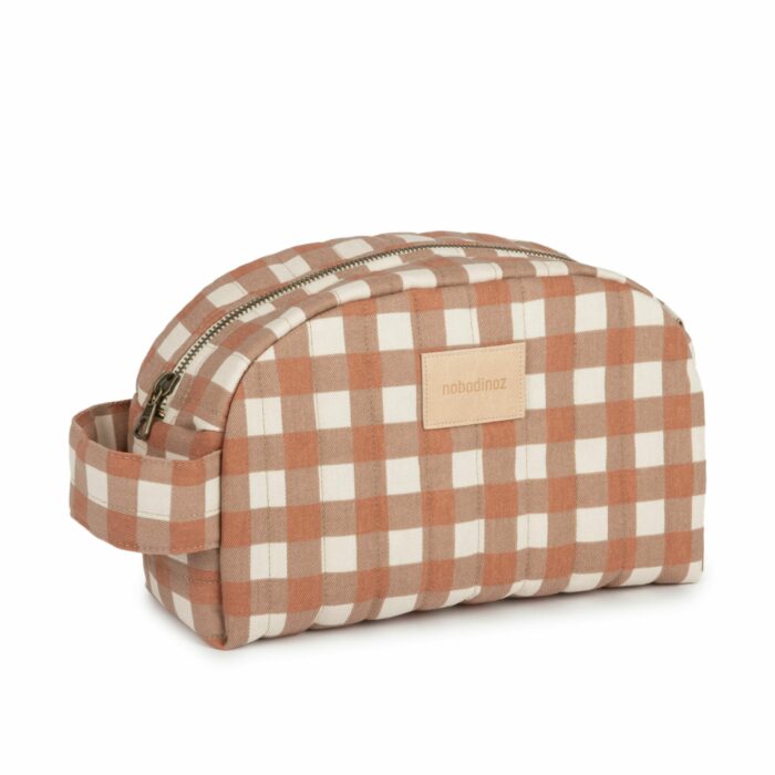 HYDE PARK TROUSSE DE TOILETTE IMPERMÉABLE terracota checks (Nobodinoz)