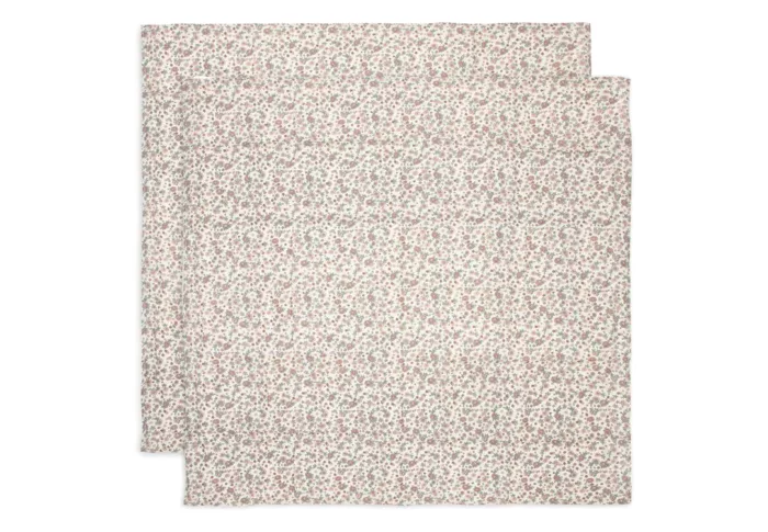 Lange Gaze de Coton Large 115x115cm Retro Flowers - 2 Unités (Jollein)