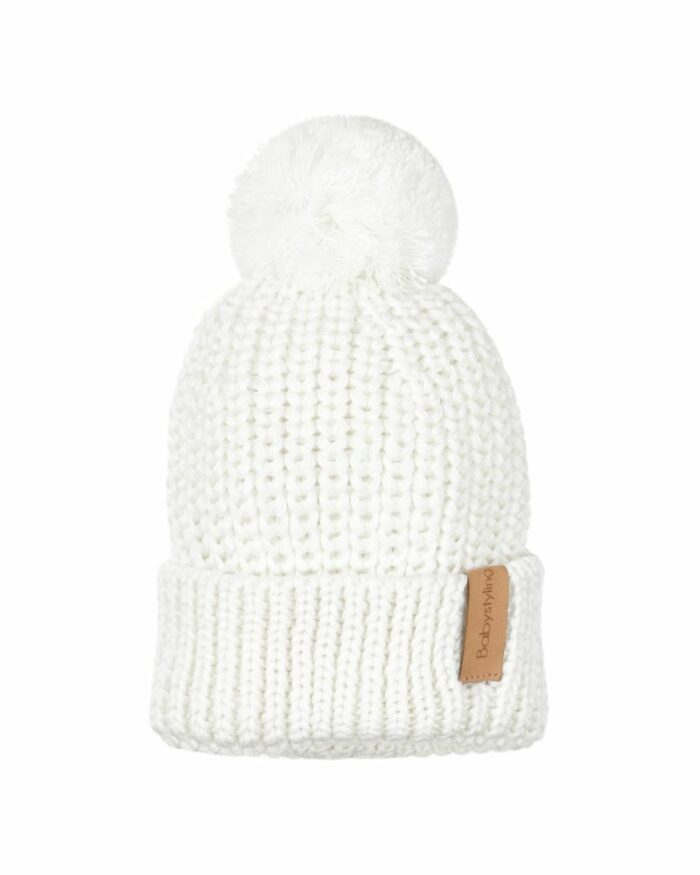 Bonnet pompon (Ecru) (Babystyling)