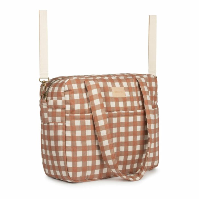 HYDE PARK SAC À LANGER IMPERMÉABLE terracota checks (Nobodinoz)