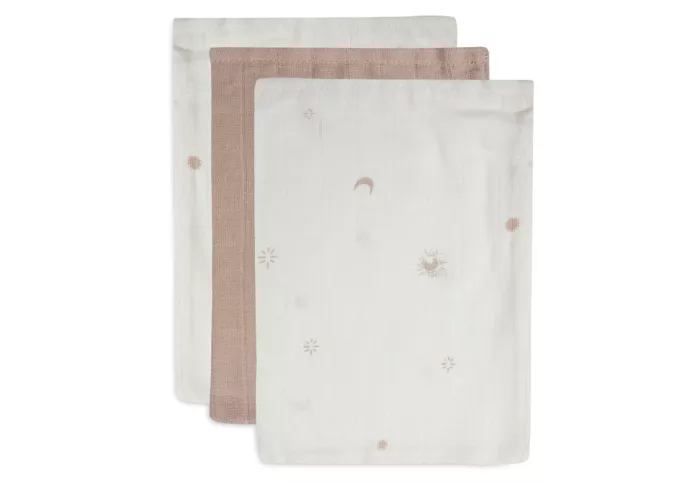 Gant de Toilette Gaze de Coton Stargaze - Biscuit - 3 pièces (Jollein)