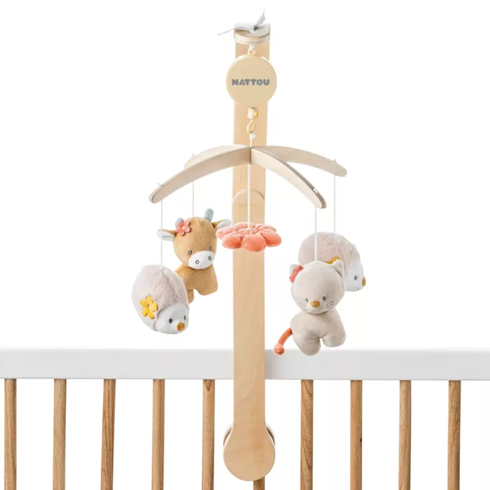 Mobile Musical Bébé en Bois Mila, Lana et Zoe (Nattou)
