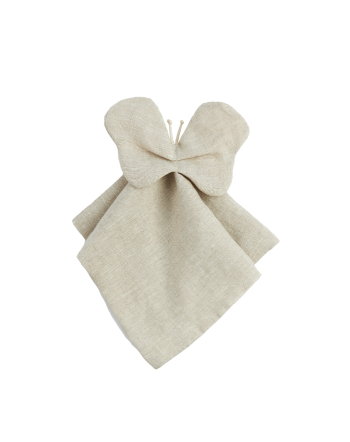 LIN FRANÇAIS DOUDOU PAPILLON GREIGE (Nobodinoz)
