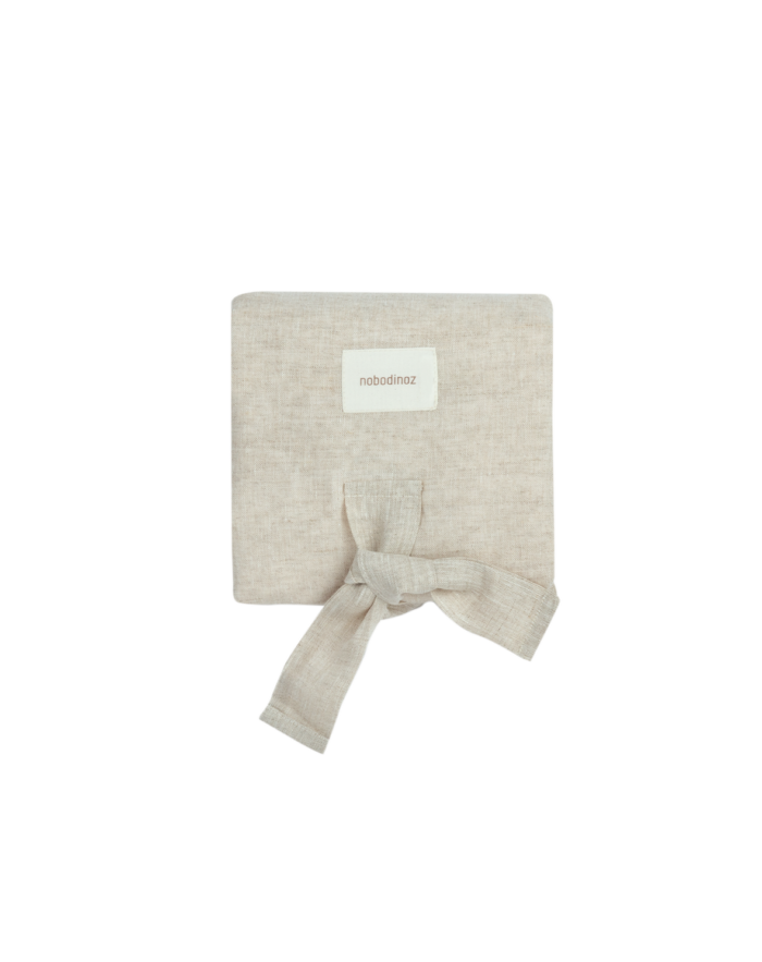Lin français tapis à langer imperméable Greige (Nobodinoz)