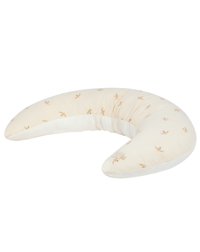 Coussin de maternité Luna nude haiku birds natural (Nobodinoz)