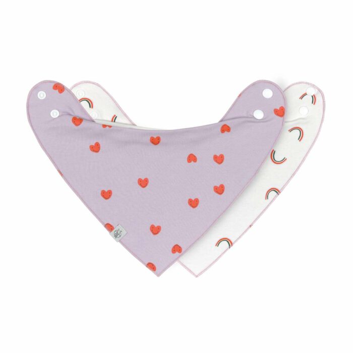 Bandanas Bébé (2 pcs) - Bavoir, Happy Rascals lavande (Lassig)
