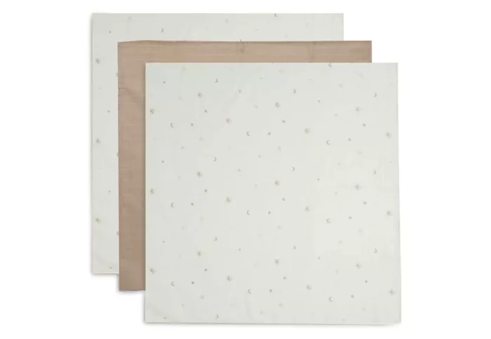 Lange gaze de Coton Small 70x70cm Stargaze Biscuit (3pack) (Jollein)