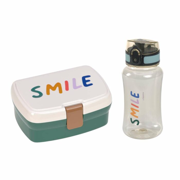 Set Boîte à Goûter et Gourde enfants - Little Gang, Smile laiteux (Lassig)