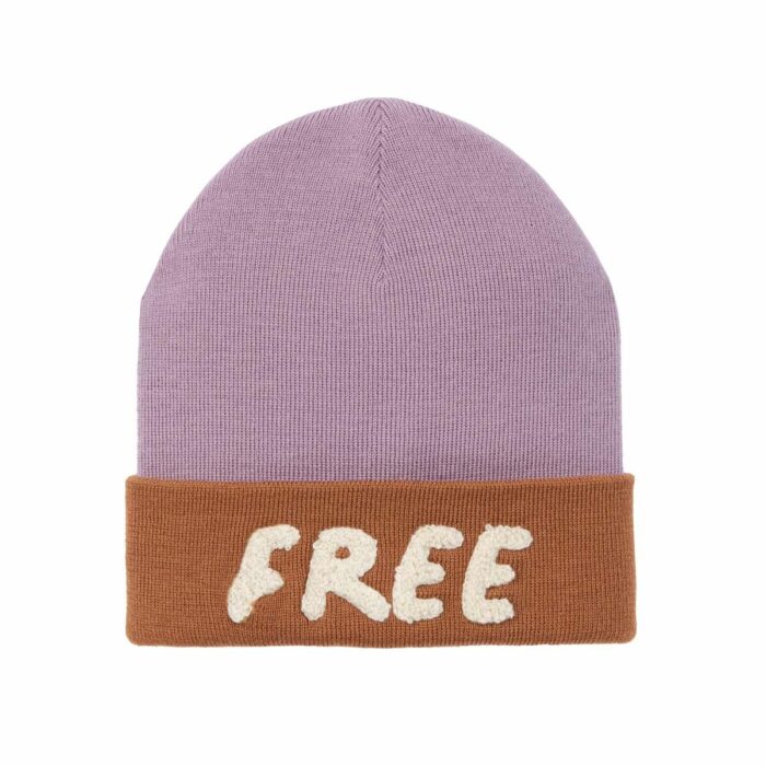 Bonnet Mérinos Little Gang Free caramel/lilas (Lassig)