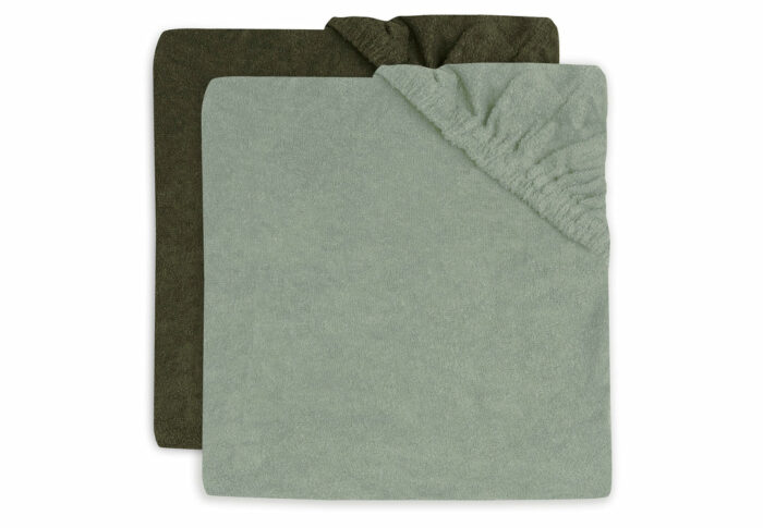 Housse Matelas à Langer Éponge 50x70cm - Ash Green/Leaf Green - 2 pièces  (Jollein)