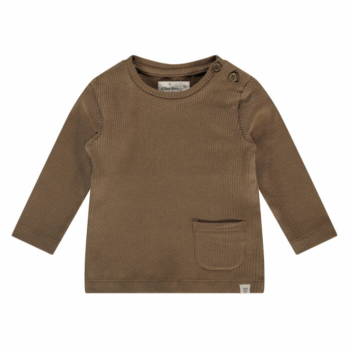 T-shirt  bébé boutonné coffee A Tiny Story SS24 (Babyface)