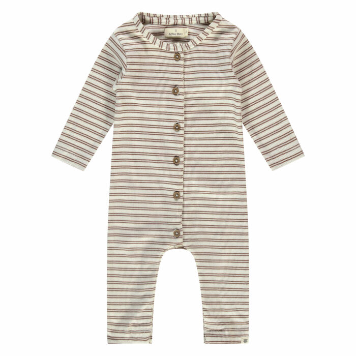Combinaison bébé ligné coffee A Tiny Story SS24 (Babyface)
