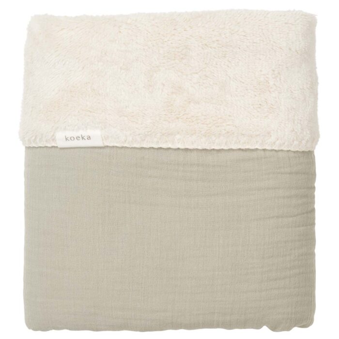 Couverture pour lit bébé teddy Faro sage (Koeka)