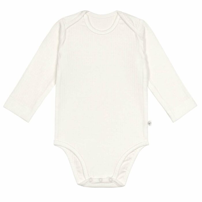 Body bébé manches longues - côtelé, beige Tencel (Lassig)