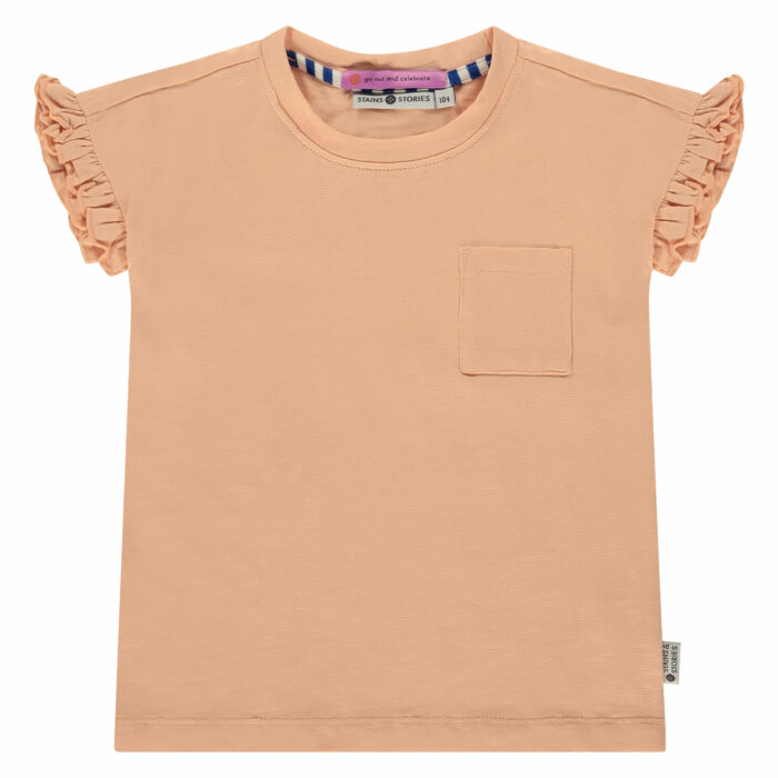 T-Shirt manches courtes volants Saumon SS24 (Stains Stories)