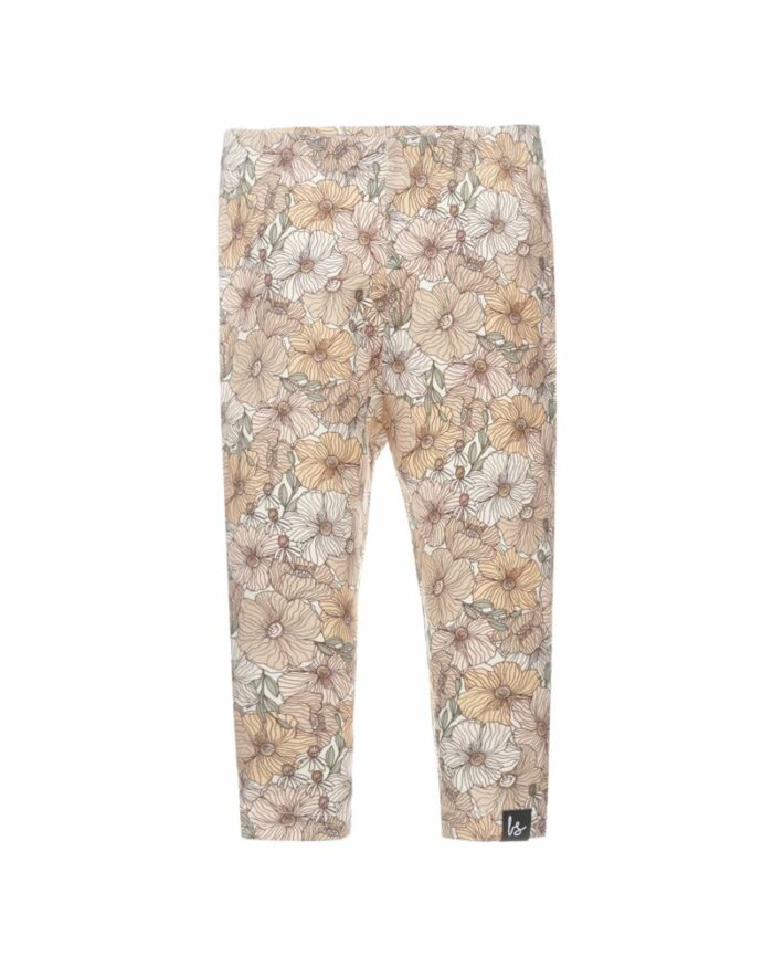Legging bébé fleurs nude/jaune  SS24 (Babystyling)