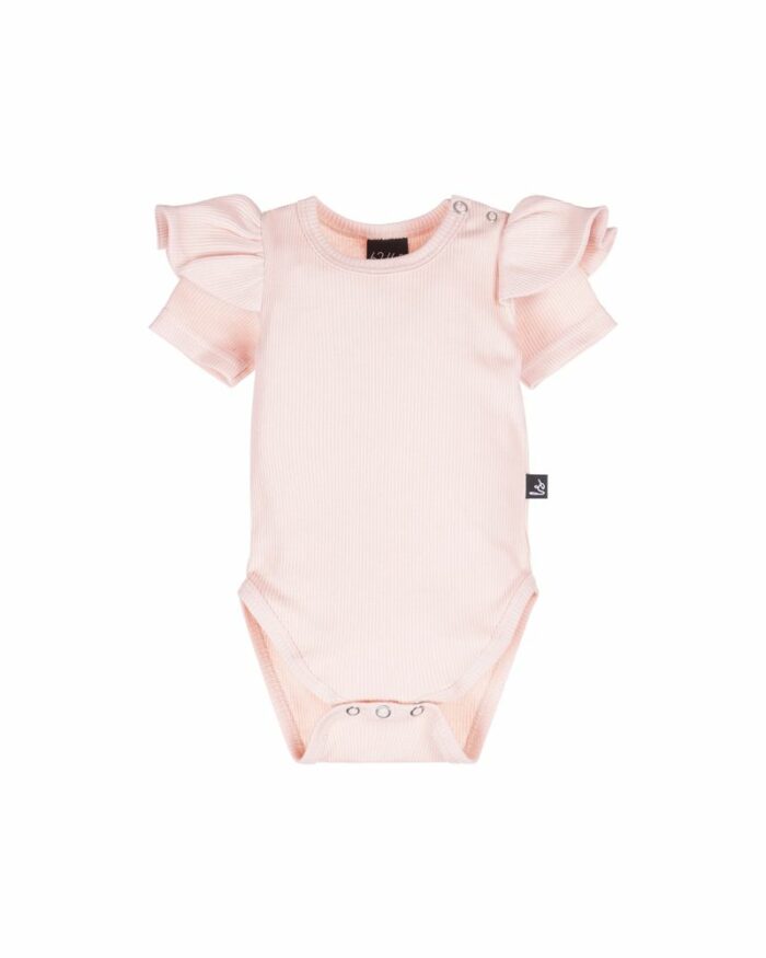 Body manches courtes volants rose (Babystyling)