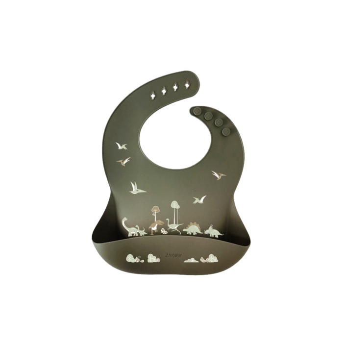 Bavoir en silicone Dinosaures (ZAKUW)