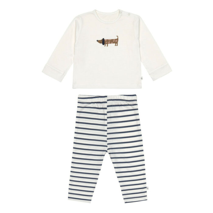 Pyjama à manches longues enfants - bio coton, Chien marine (Lassig)