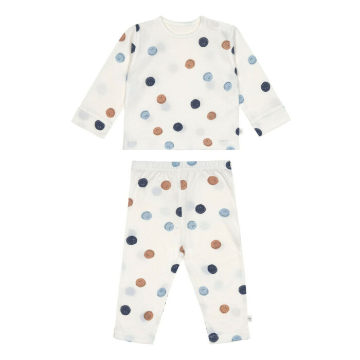Pyjama à manches longues enfants - bio coton, Smile laiteux (Lassig)
