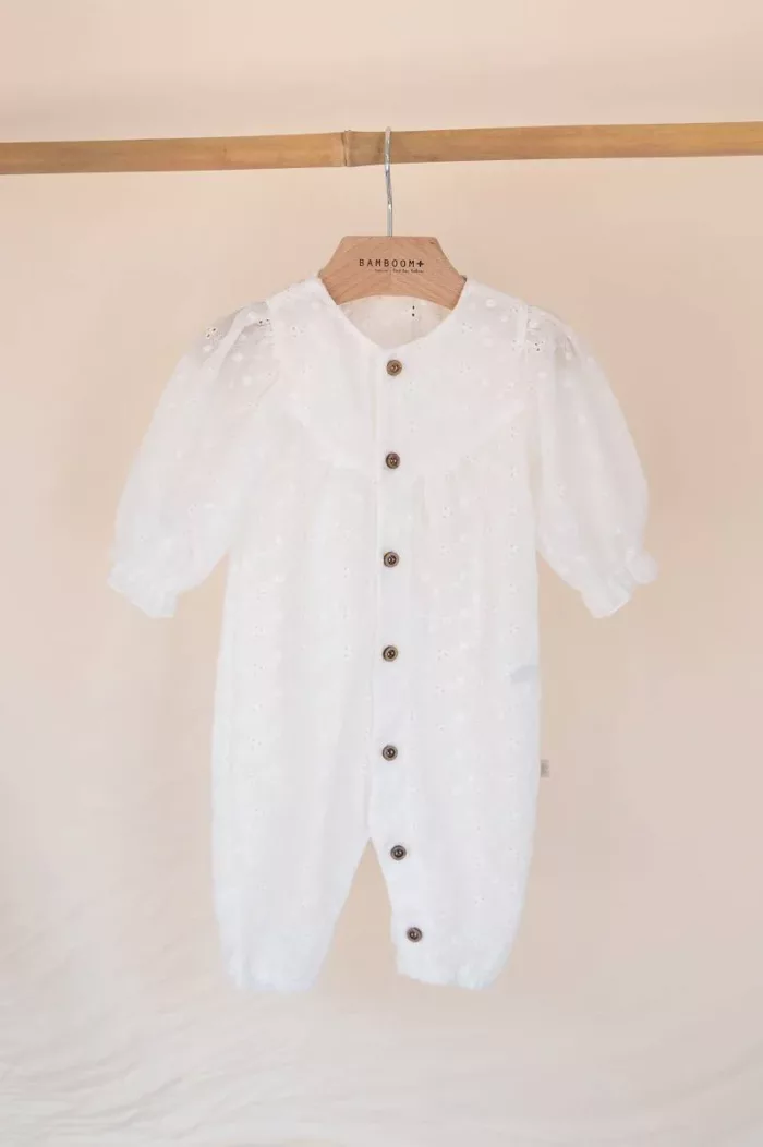 Combinaison bébé sangallo - OFFWHITE (Bamboom)