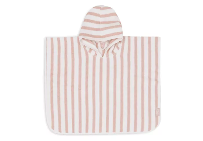 Poncho de Bain Stripe Éponge - Wild Rose - GOTS (Jollein)