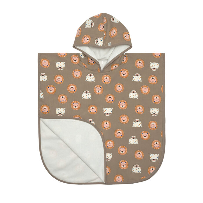 Poncho de plage anti-uv enfants - Chats sauvages, brun (Lassig)
