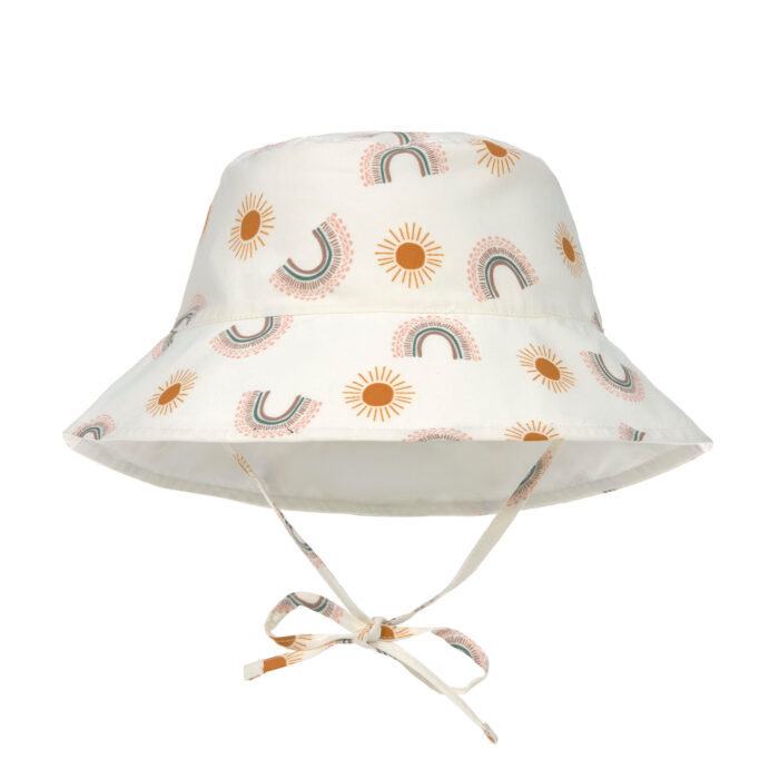 Chapeau anti-UV réversible enfants - Arc en ciel, blanc (Lassig)