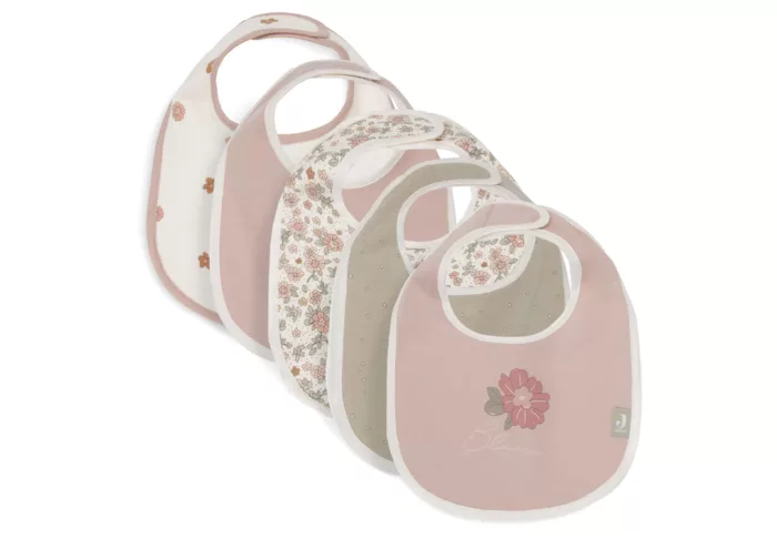 Bavoir Retro Flowers - 5 Unités (Jollein)