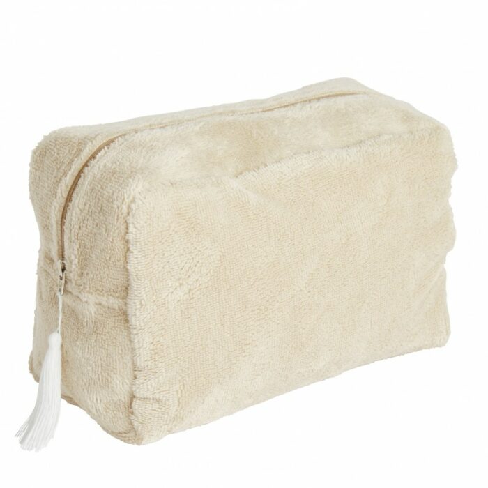 Trousse de toilette en bambou (doublure imperméable) biscuit (BB and Co)