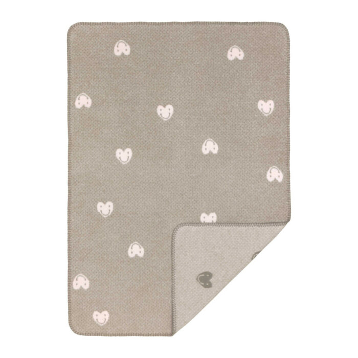 Couverture bébé - bio coton, gris rose (Lassig)