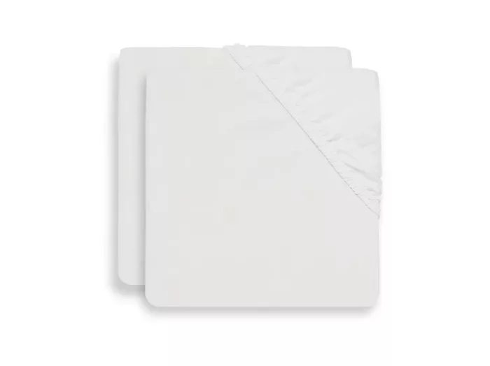 Drap-housse tissu Coton 70x140cm - White - 2 Unités (Jollein)