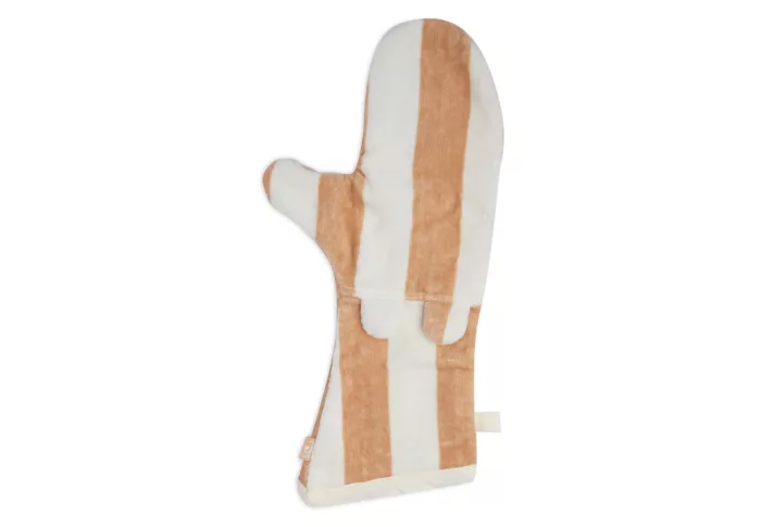 Gant de Toilette Éponge Stripe Biscuit - GOTS (Jollein)