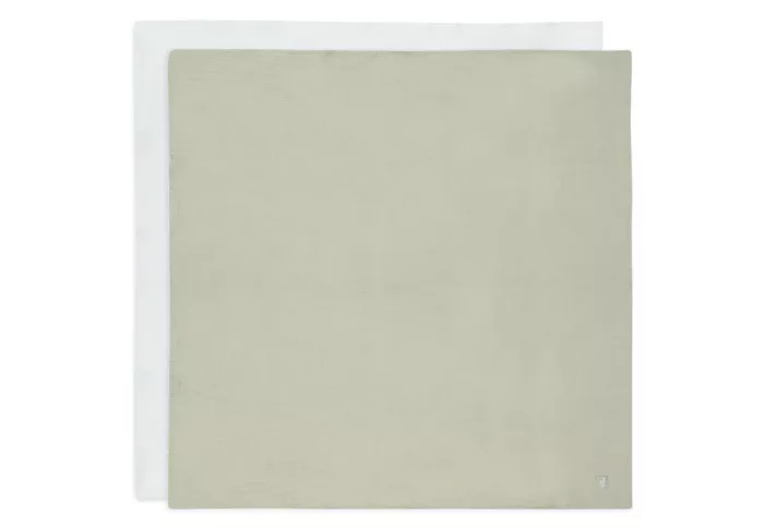 Lange Gaze de Coton Large 115x115cm - Olive Green/Ivory - 2 Unités (Jollein)