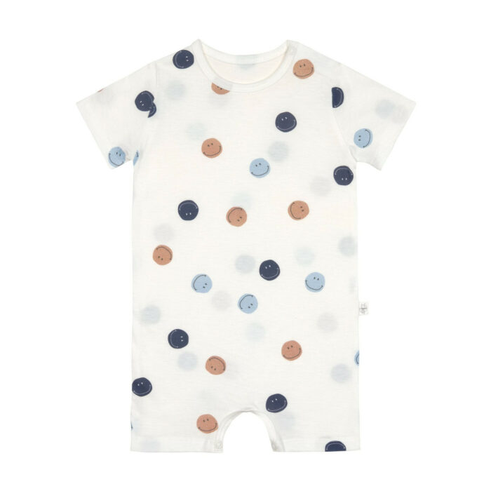Combinaison courte pour enfant - coton bio, smile beige (Lassig)