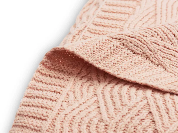 Couverture Lit Bébé 100x150cm River Knit Pale Pink  (Jollein) – Image 2