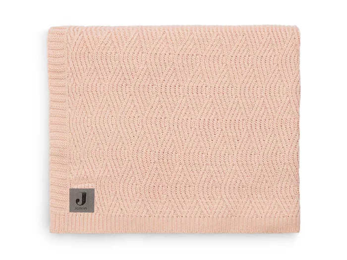 Couverture Lit Bébé 100x150cm River Knit Pale Pink  (Jollein)