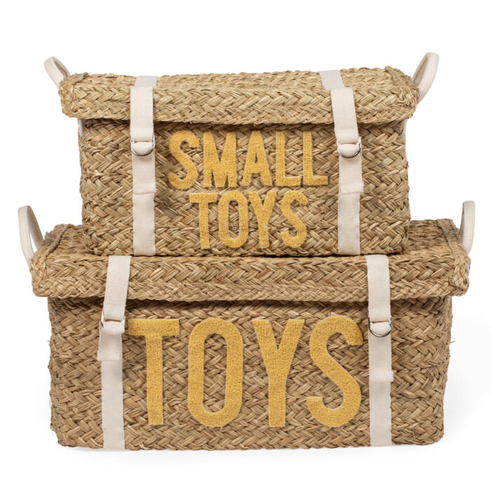 PANIERS DE RANGEMENT EN ROTIN + SANGLES - 2 PCS (Childhome)