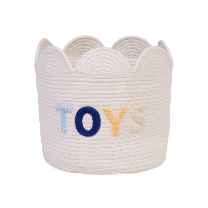 PANIER FLEUR - 30X30X30CM - CORDE DE COTON - ECRU (Childhome)