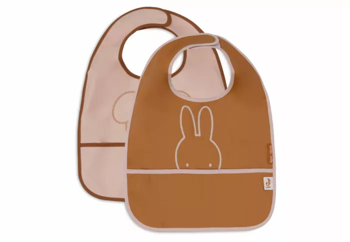 Bavoir imperméable Miffy Peekaboo - Wild Rose (2pack) (Jollein)