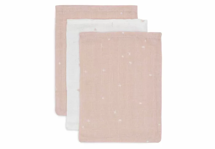 Gant de Toilette Gaze de Coton 15x20cm Twinkling - Wild Rose - 3 Unités (Jollein)