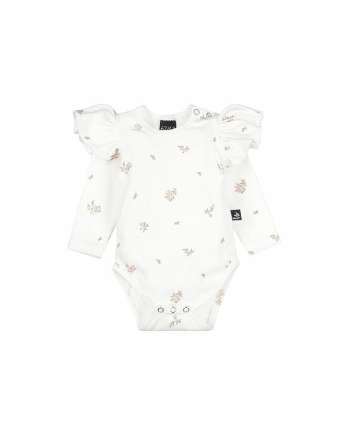 Body manches longues volants flowers rib (Babystyling)