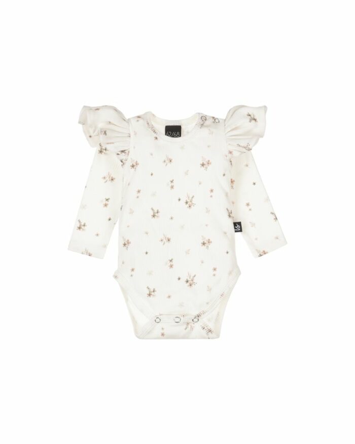 Body manches longues volants karla offwhite/brown (Babystyling)